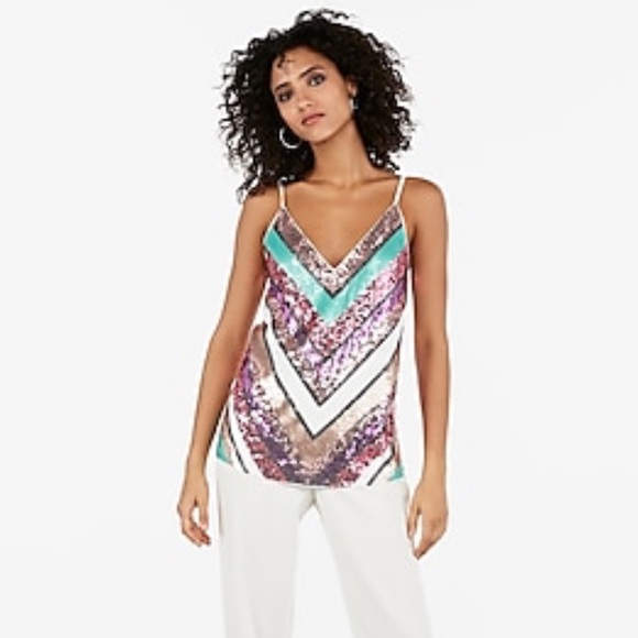 Express Tops - NWOT Sequin tank top
